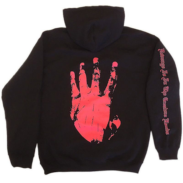 Revenge Kill Letter printed Herr Jumper Hooded Sweatshirt Hoodie Sweatshirt Toppar Black M