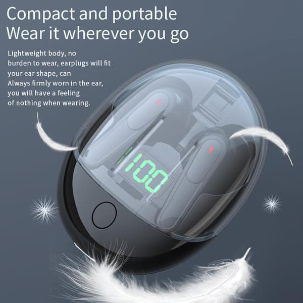 Sanne trådløse Bluetooth-ørepropper 5.3 Intelligent Digital Display Pro-one In-ear