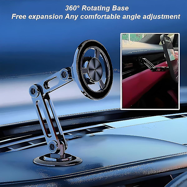 Universal 360 Pro magnetisk sugetelefonholder for bil, 2 stk Dashboard Frontrute Magnetisk biltelefonholderfeste med justerbar arm 1Pcs