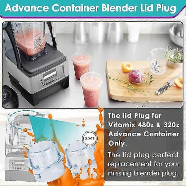 2-pack lockpluggar för Vitamix 32oz & 48oz behållare - för Quiet One VM0145 BarBoss blenders