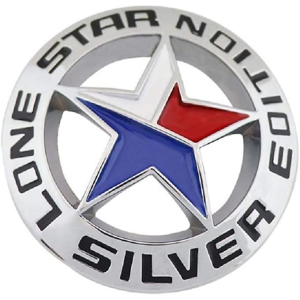 Lone Star Silver Edition Texas Decal Longhorn Badge Universal Stick On Passer Chevy Silverado Suburban Tahoe Gmc Sierra Ford F150 Ranger F-150 Dodge Ra