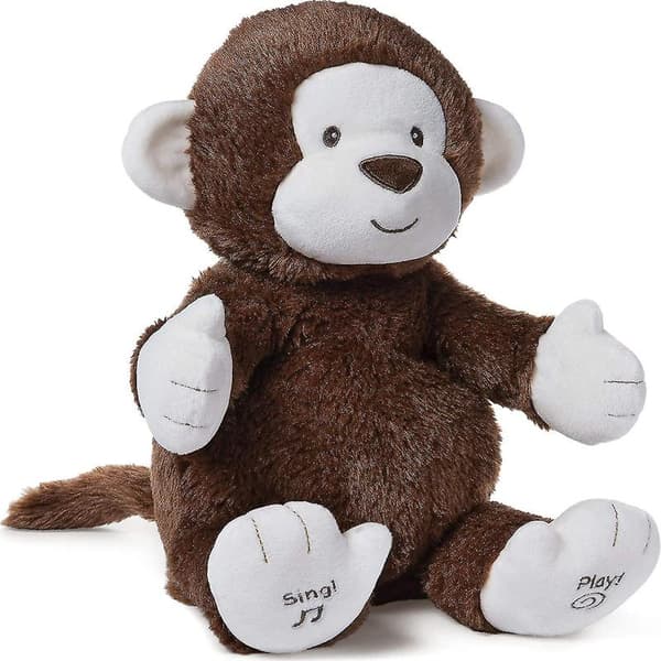 Syngende og klappende ape, kosedyr 30 cm