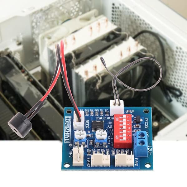 12V PC Vifte Temperaturkontroll PWM Hastighetskontroller Modul Alarm Summer Sensor med Alarm