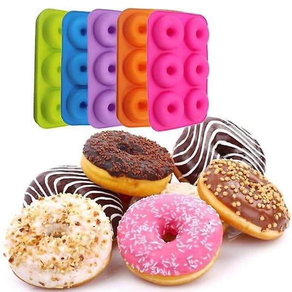6-lænket donut silikoneform bageværktøj DIY kageforme - Tilfældig farve