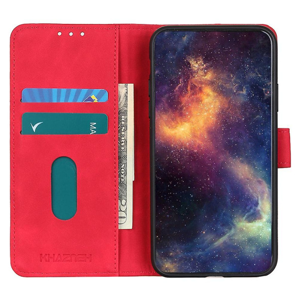 För ZTE Blade A32 Retro Texture Phone case PU Läder Plånboksställ Anti-dropp cover Red