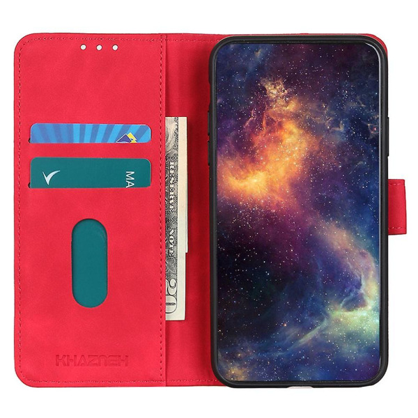 ZTE Blade A32 Retro Texture phone case, PU-nahkaiselle lompakkotelineelle putoamisen estävä puhelimen cover Red