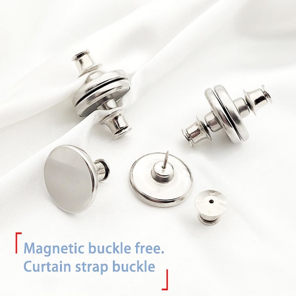 5 stk Gardinmagneter Lukking Holdback Button Legering Slitesterk Lett Bærbar Med Tack Gardin Vekter Magneter Knapp Høy kvalitet Høy kvalitet 0.98In