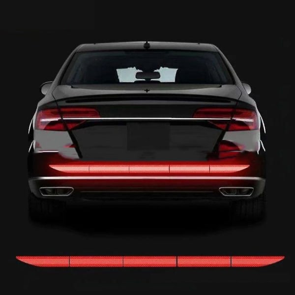 Bil Trunk Reflector Sticker Advar Sikkerhedstape Bil Reflekterende Stickers Natadvarsel Sikkerhed Kørsel Auto Dekoration Tilbehør| | Reflective Red