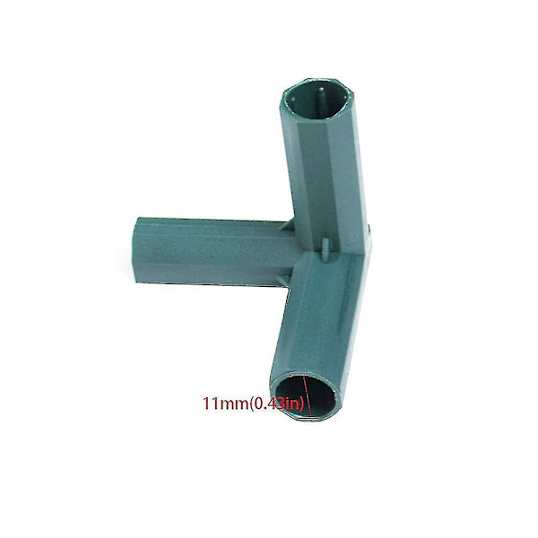 10 stk. drivhusrammeforbindelser plantestave havearbejde rammebygningsforbindelser 11mm plast 3 /4 vejs hjørne A