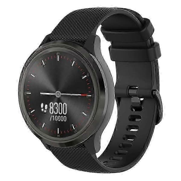 18mm ruudukkoinen silikoniranneke GarminActive S:lle Black