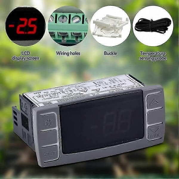 Programmerbar temperaturregulator til 120V 50-60Hz fryser med temperaturfølerfunktion