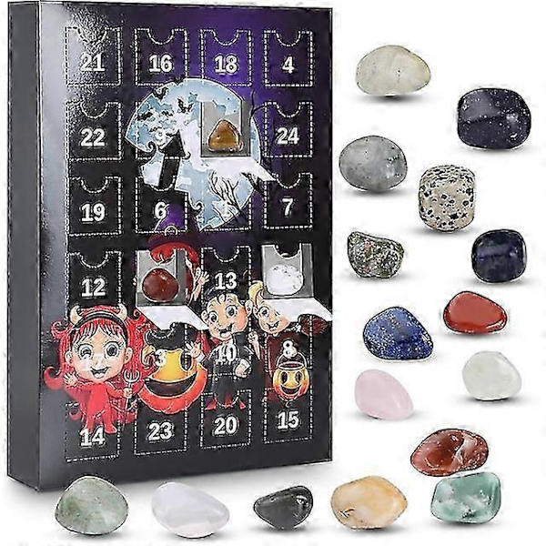 Halloween Gemstone Advent Calendar | 24 Dager Halloween Kalender Nedtelling Leke | Nedtelling Juletre Ornamenter Overraskelse Advent Kalender Sett