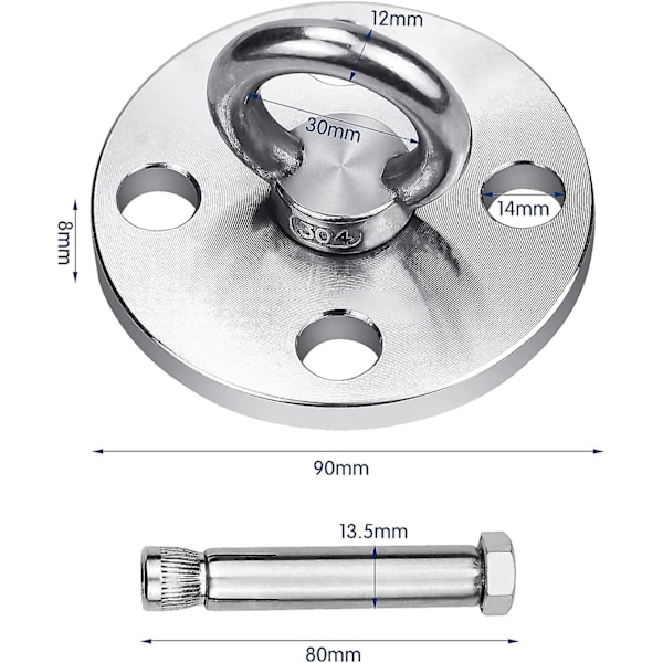 Heavy Duty Swing Hanger Hooks, Rostfritt Stål Swing Set Tillbehör 360 Swivel Vägg Takfäste Med Skruv Bärbar 500kg