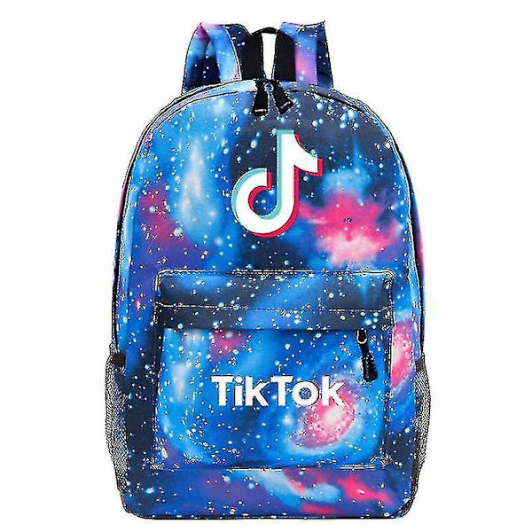 Jitterbug Rygsæk Stjernehimmel Udskrivning Dreng Pige Skoletaske Voksen Rejsetaske Skuldertaske Blue starry sky