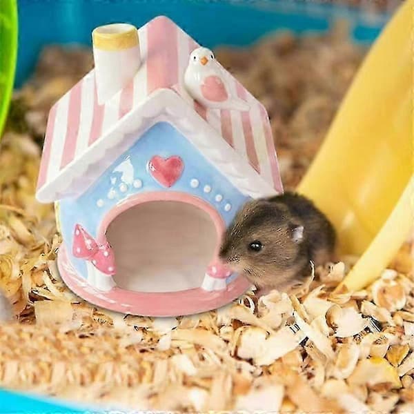 Hamstergemmested Søde keramiske gemmesteder Chinchillahytte Bur tilbehør Gerbilhuse og gemmested