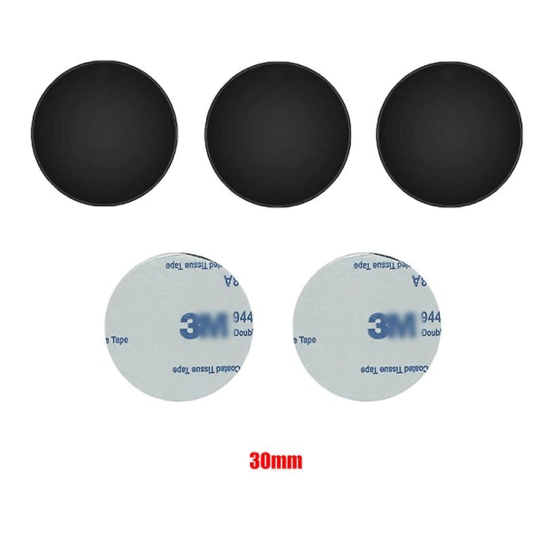 5 stk Universal Metal Disk Plate For Magnetisk Telefonholder Svart Iron Sheet Disk Sticker Biltelefon Magnetstativ Biltilbehør| | 5pcs 30mm round