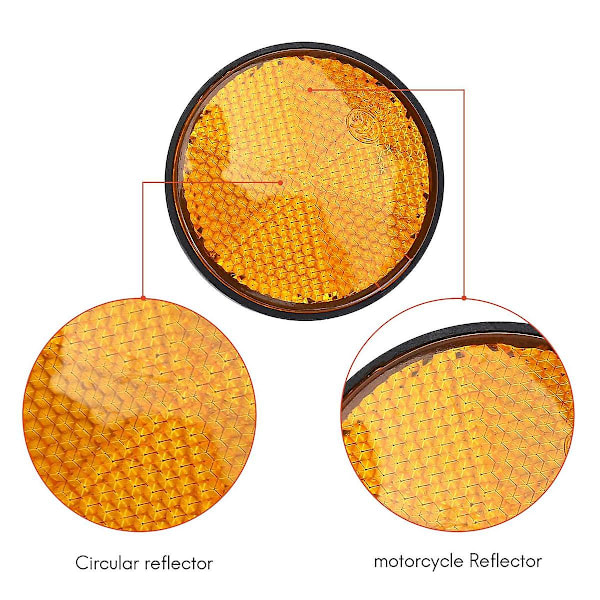 2st 2" Rund Orange Reflektor Universal För Motorcykel ATV Dirt Bike Orange