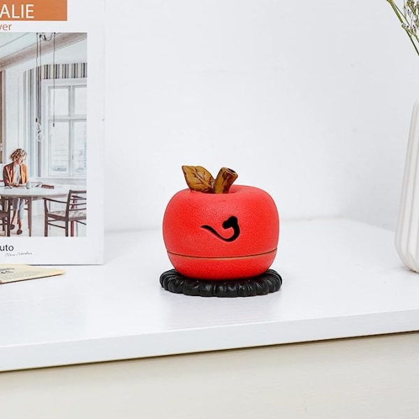Apple Shape Keramisk rökelsebrännare, set för kontorsyoga, meditation, avkoppling, vardagsrum, heminredning.