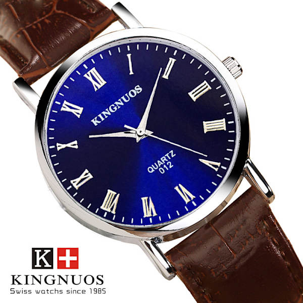 Korealainen unisex roomalaisilla numeroilla trendi muoti vyö miesten watch opiskelijoille casual kvartsi vedenpitävä watch blue dial brown