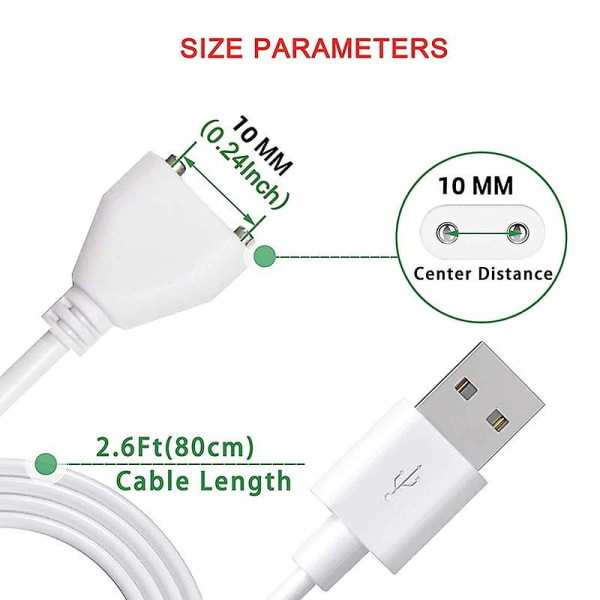 Magneettisen USB DC-laturin kaapelin vaihtolatausjohto (10 mm-0,39 tuumaa / 8 mm-0,31 tuumaa 8mm