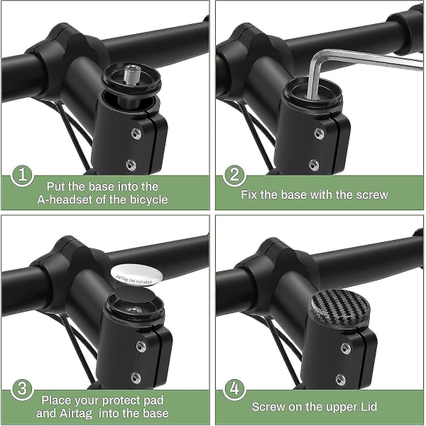 Airtag Cykelholder til Air Tag, Anti-tyveri Airtag Cykelholdere, Airtag til cykelholder Fit Headset Tube 31,8 Mm