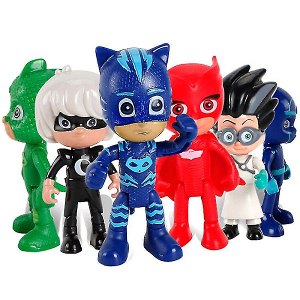 6st/ set Pj Masker Catboy-mantel Actionfigurer Barnleksakspresent 60 pcs