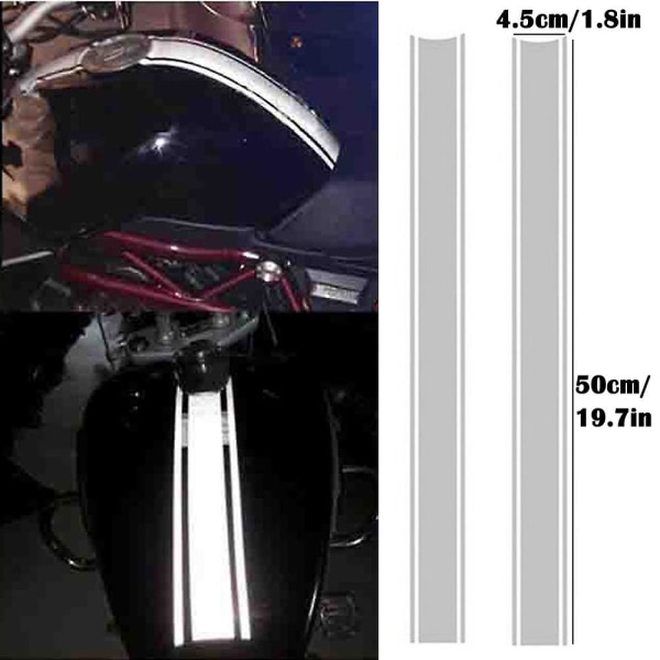 Motorcykel beskyttelse - 2 stk/par Universal Motorcykel Front Decals Stickers Bil 2pcs- tank silver