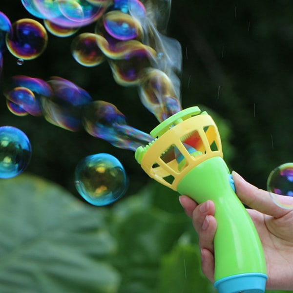 Elektrisk boblestave Machine Bubble Maker Automatisk blæser udendørs legetøj til børn Green