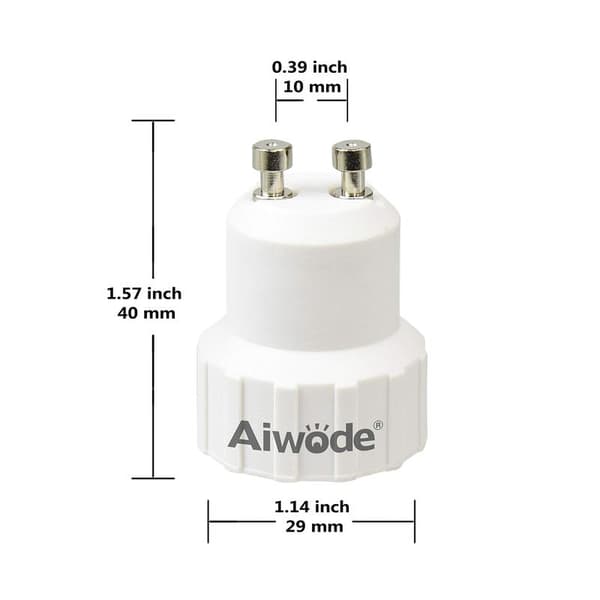 GU10 til E14 Adapter, Maksimal Effekt 200W, 0~250V, 5-pak.