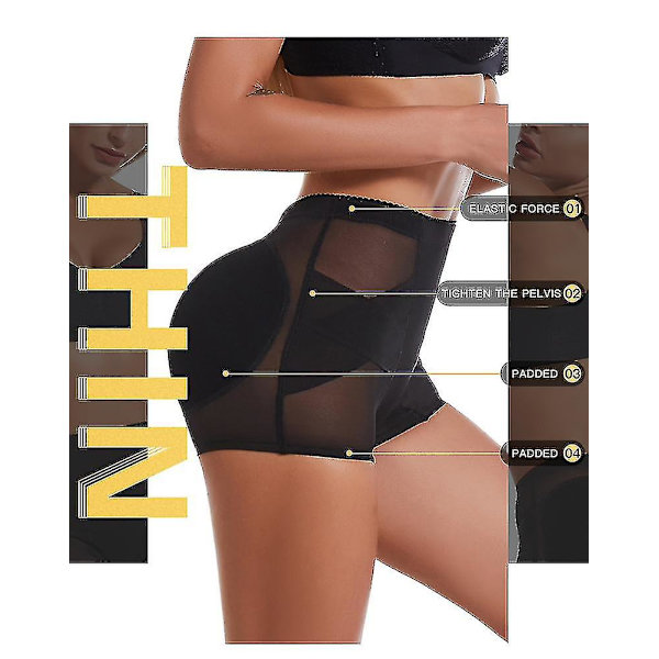 Damer Butt Lift Trosor Body Shaper Byxor Hip Enhancer Trosa Butt Lift Underkläder Black M