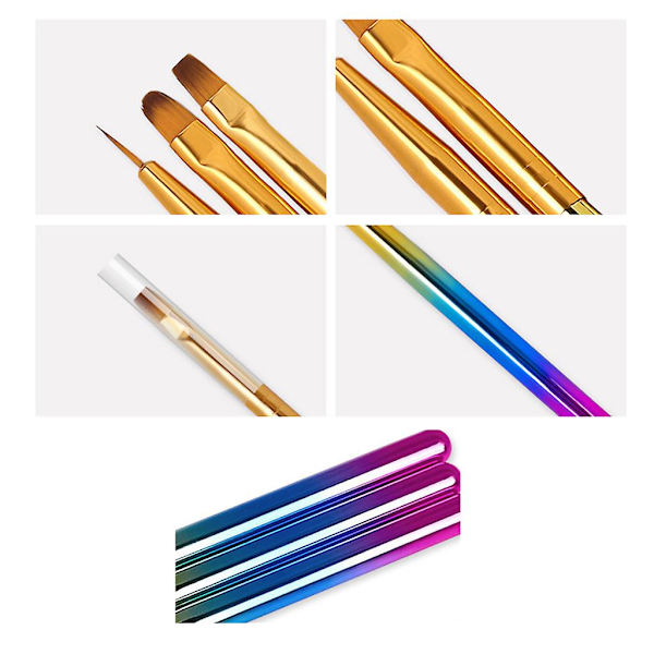 Nagelmålningsborstar Gradient Färg Manikyrverktyg Gör-det-själv-nageltillbehör