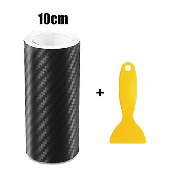 3d Carbon Fiber Bildekal med vidhäftningsskrapa DIY Paste Protector Strip Auto Anti Scratch Tejp Vattentät skyddsfilm| | 10cm 7m