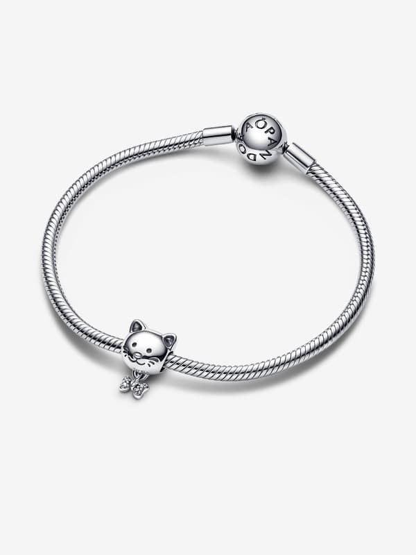 Pandora - Pet Cat & Bow Charm - Sterling Silver