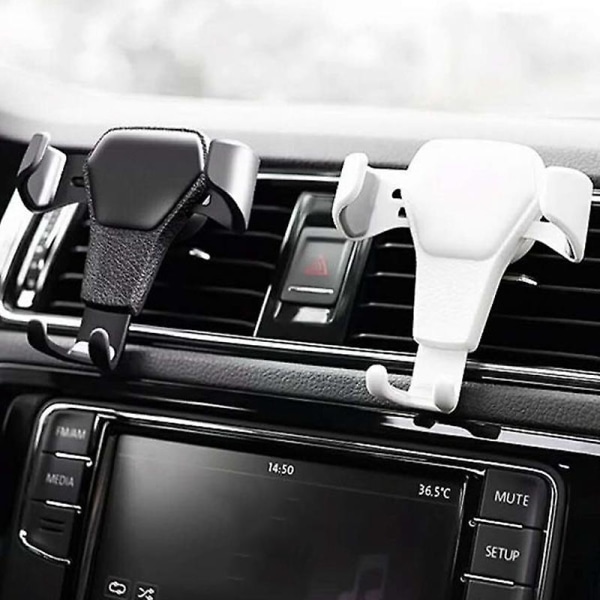 Gravity Car Air Vent Clip Universal Auto Phone Holder Mount Mobiltelefon Holder Mobiltelefon Stativ Støtte For Iphone For Samsung| | Black