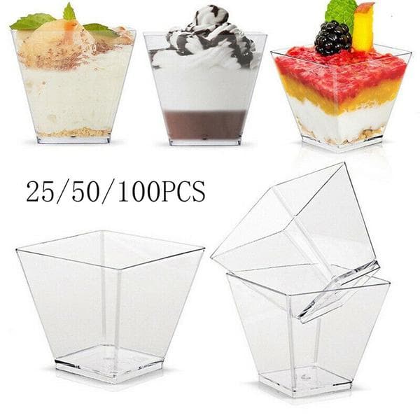 Plastglas för Dessert 50pcs
