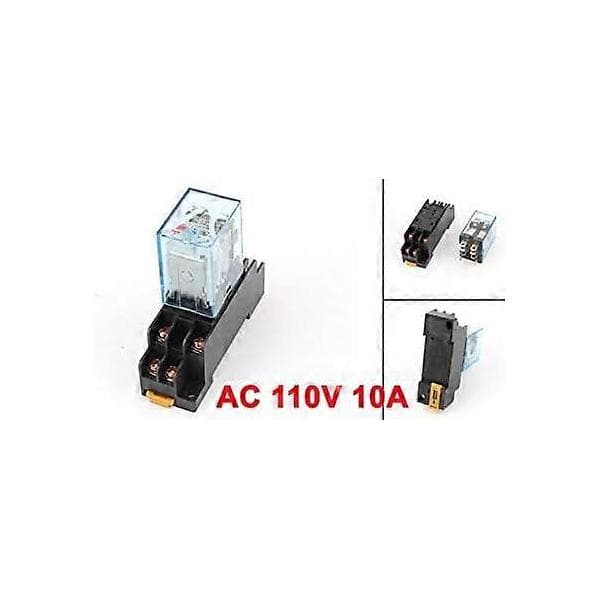 110V spolekraftrelé 10A DPDT LY2NJ med PTF08A sokkelbase
