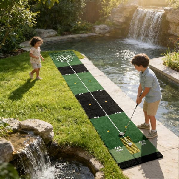 Golf Putting Måtte Polyester Anti-skrid Indendørs Træner B 200cm