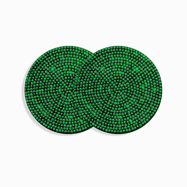 2st Diamond Car Coaster Vattenkopp Slot Halkfri matta Silica Gel Pad Cup Hållare Matta Bil Gadget Bling Biltillbehör För Kvinna|bildekaler| Green