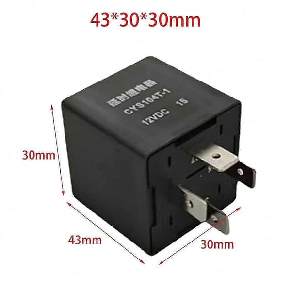 SPDT forsinkelsesrelæ til brug i biler - Nem installation 12V-24V DC tilbehør 1 second