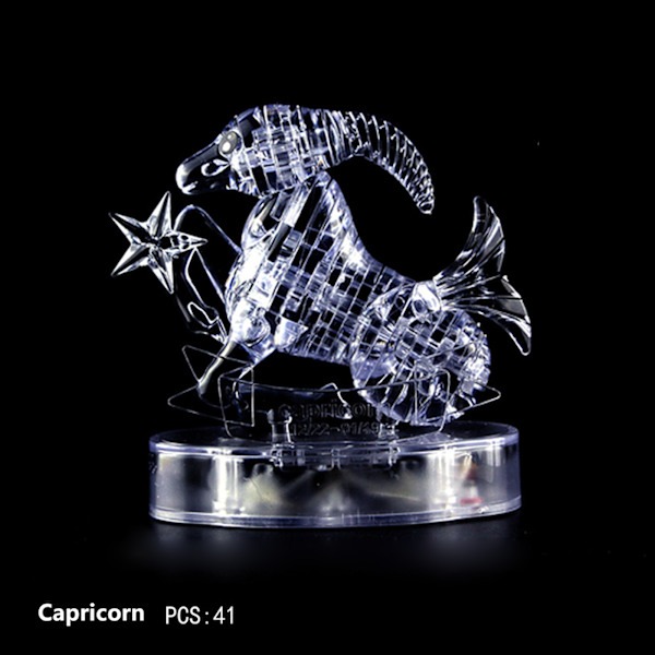 3D-kristalli palapeli, kirkas Twelve 12 Constellation Astrologi Flash LED-valo A