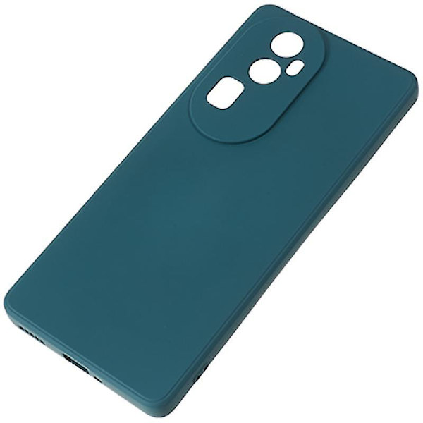 För Oppo Reno10 5G Gummerat TPU- phone case Candy Color Fiberfoder Anti- cover Army Green