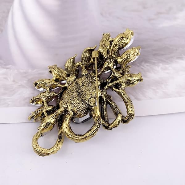 Blad Rhinestone Statement Broche Nål Kjole Smykke Tilbehør