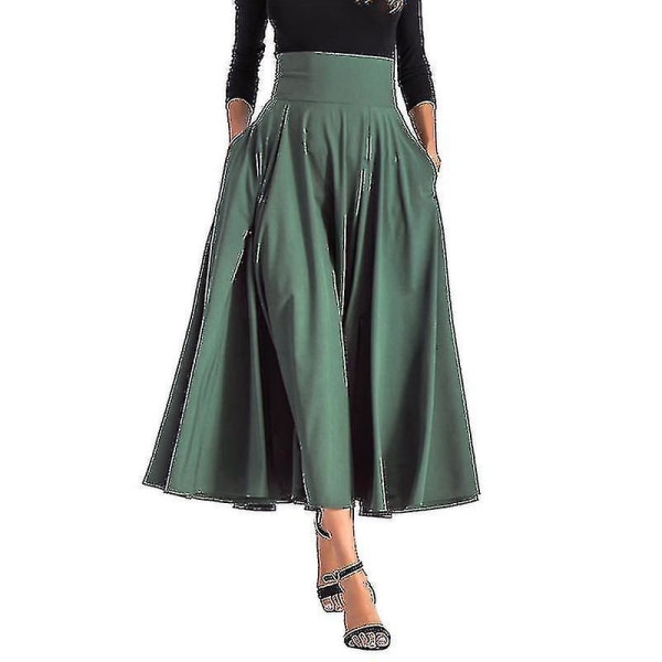 Dam Swing Long Kjol Plisserade Holiday Maxi Kjolar Ruched XXL