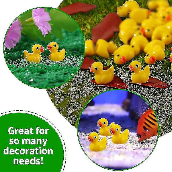 Mini Gule Ænder Ænder Tiny Duckies Have Landskab Akvarium Dukkehus Potteplanter Dekoration 150 Pcs