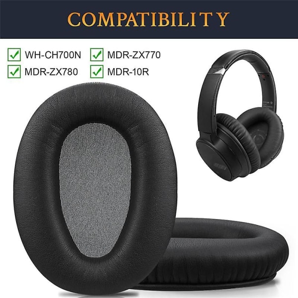 1 par skum ørepuder pude læder ørepude til Wh-ch700n (whch700n) & Mdr-zx780 (zx780dc)/mdr-zx770
