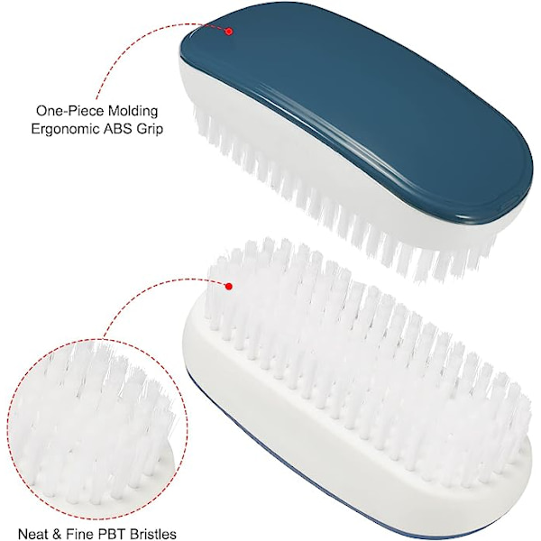 Rengöringsborste PBT-borst, 3-pack hushållsskrubbning för skor Sneakers Kläder, blå