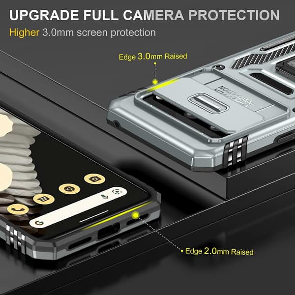 Armor PC + TPU Kameraskjold Telefoncover Grey For Google Pixel 8