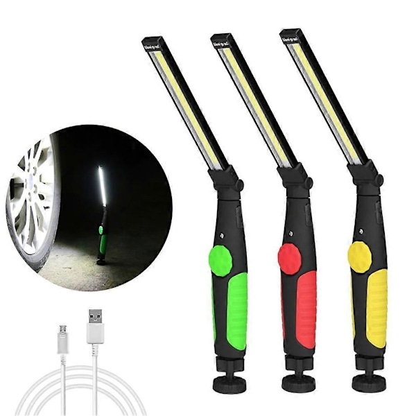 Bærbar COB LED Lommelykt USB Oppladbar Arbeidslampe Vanntett Lanterna Lampe Verksted Nød Camping Belysning Lommelykt Red