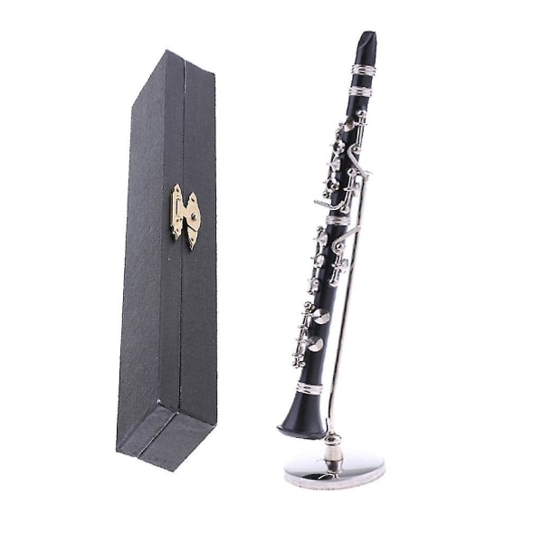 1/6 svart klarinettmusikkinstrument med boks for 12' actionfigurer