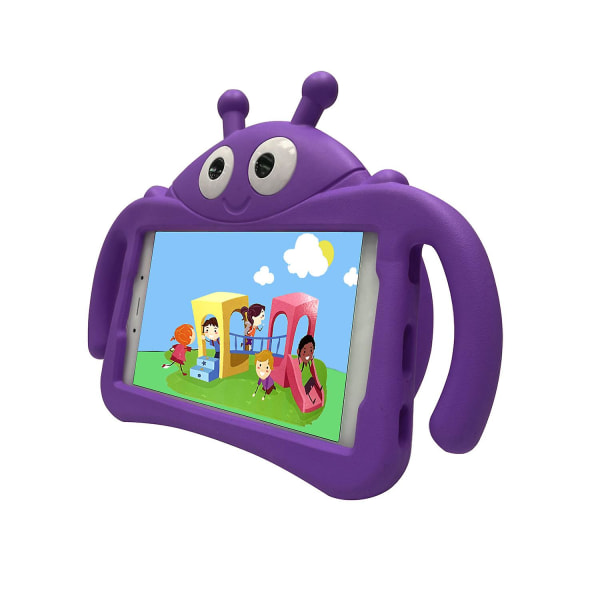 Kid Ladybug Case För Samsung Galaxy Tab A 8 T290 T295 2019, Kickstand Heavy Duty Stötsäkert cover, hållbart Purple